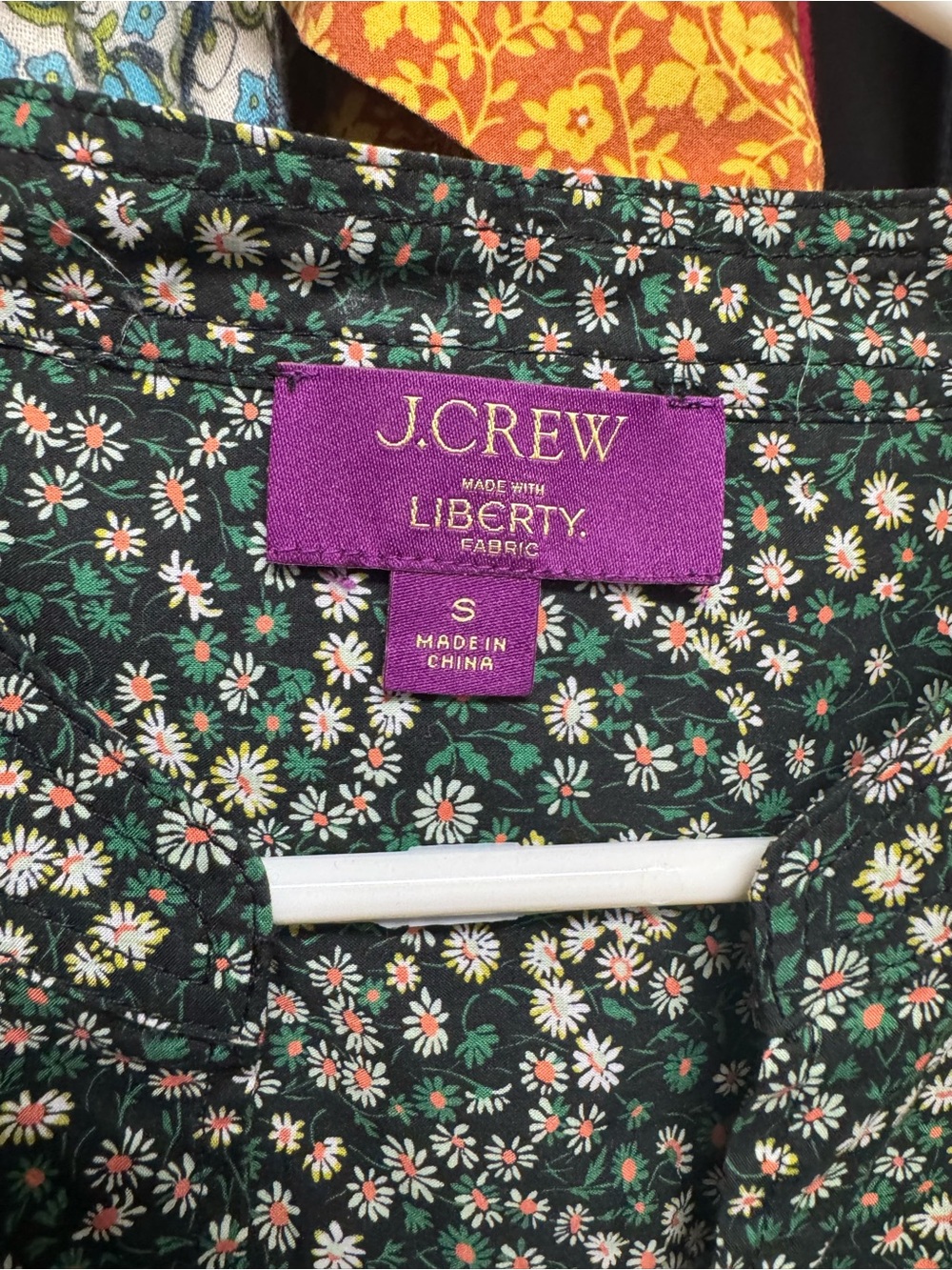 J. Crew Dark Green Floral Mini Dress, liberty fabric - Picture 3 of 6